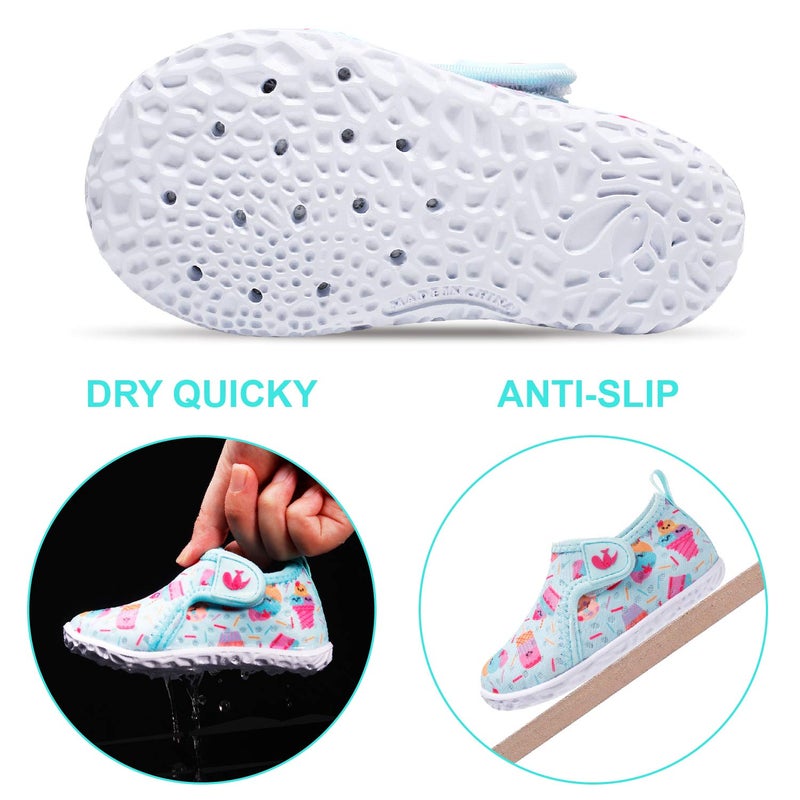FEETCITY Barefoot Kids Water Shoes Beach Aqua Socks Quick Dry Outdoor Sport Swim for Baby Boys and Girls Ice Cream 2-2.5 Years Toddler - Image 4